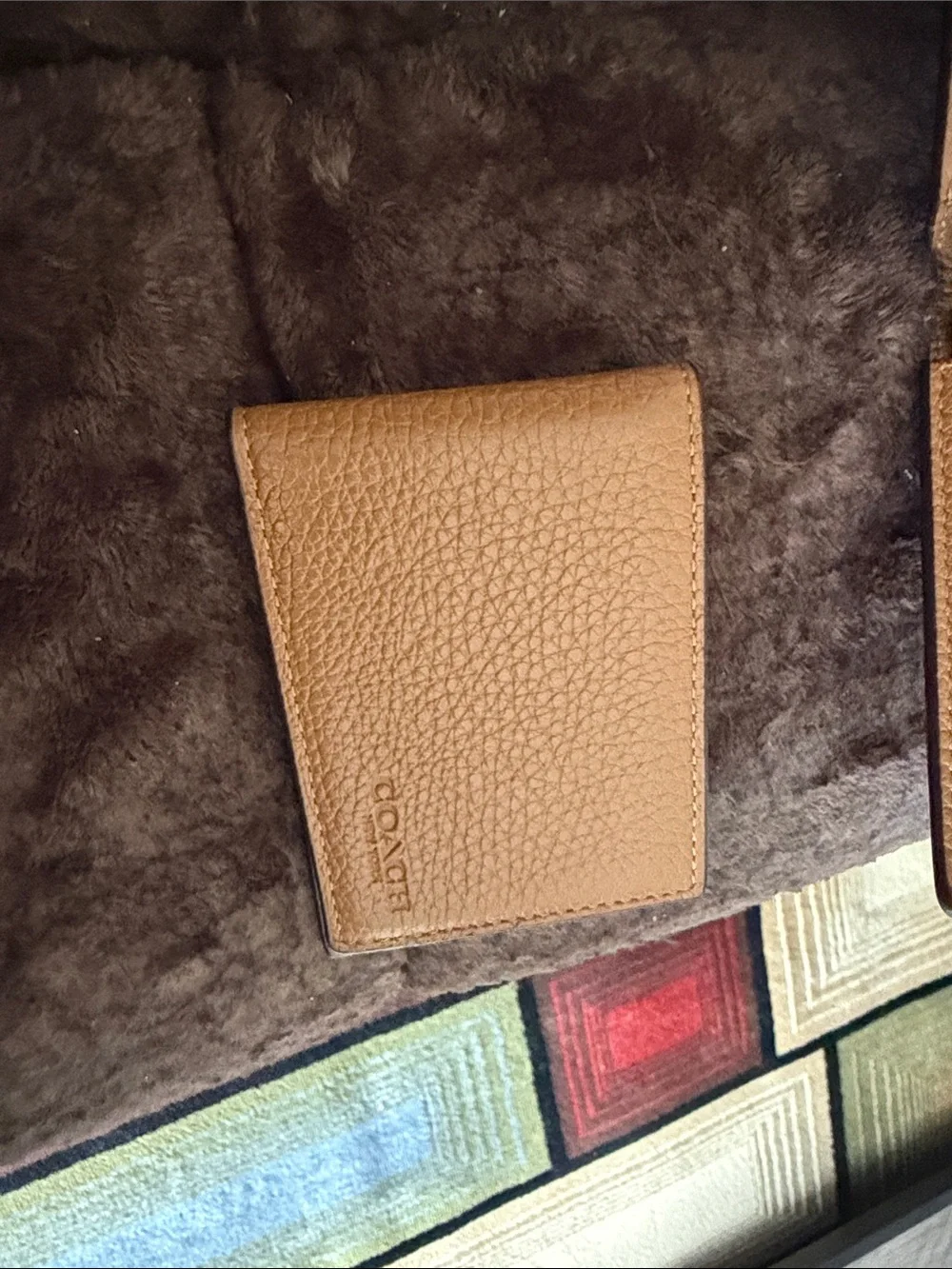 Coach Pebbled Leather Men's Wallet in Tan
